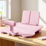 R&uuml;hiparanduse abivahend Ergonoomiline kirjutuslaud raamatuhoidjaga Kallutatud laua &otilde;ppimisabi jaoks Pink Upgraded 3-in-1