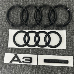 Must ABS 4 R&otilde;ngaga Logo Embleem M&auml;rk Kleebis AUDI A3 2010-2020 Quattro M&auml;rgile Kapott Eesmine Iluv&otilde;re Tagumine Pagasiruum Embleem