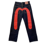RogueWave Gooti Y2K Retro T&auml;navar&otilde;ivad Must Cargo Punk Vintage Kpop Tr&uuml;kiga Lai Jalg Denim P&uuml;ksid L red