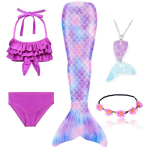 5 tk/komplekt T&uuml;drukute Merineitsi Saba Ujumisriided V&auml;ike Merineitsi Kost&uuml;&uuml;m Cosplay Rannariided Basseini Ujumisriided Halloweeni Kost&uuml;&uuml;mid 120 pink