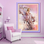 Tikitud riie 5D liblikas iludus daam DIY teemanttikandid maali ristpistes kodukaunistus 30*40 cm