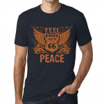 Meeste vintage T-s&auml;rk Graafiline T-s&auml;rk Feel The Peace Navy XS kuristik