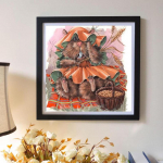 Teemantmaali mosaiik armas hamster K&auml;sitsi valmistatud teemantristpistekomplekt Teemanttikandid 30x30CM