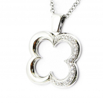 Altesse [I2882] - Collier acier 'Flora' argent&eacute; h&otilde;be