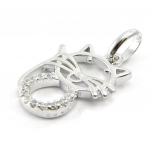 Les Tr&eacute;sors De Lily [I4314] - Pendentif Argent 'Chat Sublime' blanc argent&eacute; (rhodi&eacute;) - 15x10 mm valge