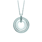 Les Tr&eacute;sors De Lily [K9349] - Collier acier 'Sissi' blanc argent&eacute;  (c&eacute;ramique) - 28 mm valge
