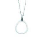 Les Tr&eacute;sors De Lily [K9380] - Terasest kaelakee 'Sissi' valge keraamiline - 33x23 mm valge