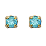 Les Tr&eacute;sors De Lily [L1125] - Boucles plaqu&eacute; or 'Brillants' bleu dor&eacute; - 3 mm sinine