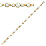 Les Tr&eacute;sors De Lily [L3857] - Bracelet Plaqu&eacute; or 'D&eacute;esse' dor&eacute; - 18 cm 6 mm kuld