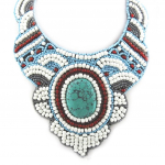 Les Tr&eacute;sors De Lily [M4352] - Collier Cr&eacute;ateur 'Altai' bleu rouge t&uuml;rkiissinine