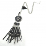 Les Tr&eacute;sors De Lily [N0722] - Collier Sautoir Cr&eacute;ateur 'Altai' noir gris must