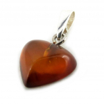 Les Tr&eacute;sors De Lily [N1940] - Pendentif Argent artisanal 'Love' Ambre - 14x14 mm h&otilde;be