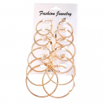 6 paari / komplekt retro stiilis rippuvaid suuri &uuml;mmargusi k&otilde;rvar&otilde;ngaid naiste Steampunk k&otilde;rvaklambrid kuld