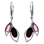 Les Tr&eacute;sors De Lily [R0772] - H&otilde;bedased k&otilde;rvatropid 'Meghan' amet&uuml;st merevaigukollane h&otilde;be (roodiumiga kaetud) - 25x14 mm punane