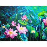 Teemantv&auml;rvimine Ristpistes t&auml;is&uuml;mmargune puur Lotus suvel Teemanttikandid 20X30CM