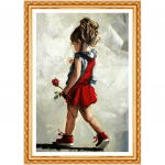 DIY, teemanttikandid, v&auml;ikese t&uuml;druku roos, inglid, beebi, 5D teemantmaal, ristpiste, 3D, kodukaunistus 20X30CM