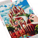 Teemantmaali loss Teemantkunst Full Drill Tikand Maastik Mosaiik Ristpiste 20X30CM