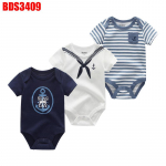 Vasts&uuml;ndinud beebi poiste t&uuml;drukute riided Kiddiezoom puuvillased O-kaelusega l&uuml;hikeste varrukatega beebip&uuml;ksid 9M