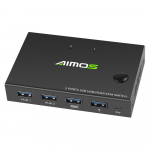 AIMOS AM-KVM201CC 2-pordiline HDMI KVM-l&uuml;liti tugi 4K*2K@30Hz HDMI KVM-l&uuml;liti klaviatuur hiir USB must