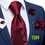 Klassikaline 8,5 cm kaelasideme komplekt meestele Paisley Tie Mood Lilledega rev&auml;&auml;ritihm Siidlips Hanky ​​Mansetin&ouml;&ouml;bid &Auml;ripidu 7189
