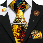 Barry.Wangi disainiga meeste lips Boutonniere Paisley kootud siidist lipsuklambriga Hanky ​​mansetin&ouml;&ouml;pide komplekt N-5281