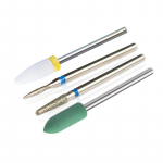 4 tk kummist silikoonkeraamiline teemant k&uuml;&uuml;nepuuride komplekt, 3/32 tolline k&uuml;&uuml;nenaha akr&uuml;&uuml;lgeel k&uuml;&uuml;neviili eemaldamiseks manik&uuml;&uuml;ri jaoks