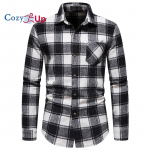 Cozy Up meeste ruuduline flanells&auml;rk, pikkade varrukatega vabaaja paks soe villane mood Camisa sotsiaalsed j&otilde;ulus&auml;rgid S kollane