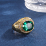 CMM luksuslik unisex muudetava suurusega s&otilde;rmes&otilde;rmus roheline kuubiktsirkooniumoksiid smaragdroheline