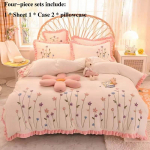 Milk Velvet Neljaosaline s&uuml;gis-talvine paks soe kahepoolne sametvoodi &uuml;hekordne on padjakomplektide komplekt 1,8 meetrit 2 meetrit voodi Princess Wind Queen