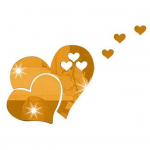 1 komplekt s&uuml;damekujulise akr&uuml;&uuml;lpeegli kleebised liimiga eemaldatavad seinakleebised &uuml;hev&auml;rvilised kodukaunistus kollane