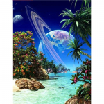 T&auml;ielik 5D DIY teemantmaaling Blue Planet Teemanttikandid Mosaiigikomplektid Ristpistes Kodukaunistus K&auml;sitsi valmistatud kingitused Round 20x30cm