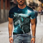 Couple Wolf Print T-s&auml;rk Meeste 3D T-s&auml;rk Drop Ship Top l&uuml;hikeste varrukatega Camiseta &Uuml;markaelusega T-s&auml;rk Fashion Casual Brand 4XL