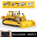 MOLD KING Tehniline autorakendus Buldooser RC Caterpillar D8K veoautode komplekt ehitusklotsid telliskivist lapse m&auml;nguasi j&otilde;ulukink kollane