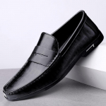 Ehtsast nahast meeste kingad Loafers &Auml;ri vabaaja nahast kingad Mehed Lamedad kingad Mugavad mokasiinid Meeste jalatsid 45