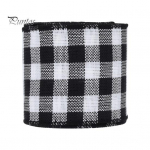 63 mm j&otilde;ulupael juhtmega klassikaline ruuduline paksem isetegemine pleekimisvastane kingipakk, lina suur kikis&otilde;lme j&auml;ljendus j&otilde;ulupuu lint must valge v&auml;rv