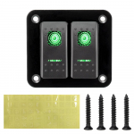 2 Gang Rocker l&uuml;litipaneeli automaatsed varuosad meres&otilde;iduautode haagissuvilate reisihaagiste jaoks 12-24 V LED veekindel l&uuml;lituspaneeli kaitsel&uuml;liti sinine