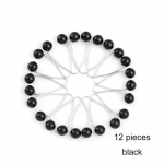 12tk/komplekt Mitmev&auml;rviline pear&auml;tt P&auml;rlin&otilde;elad Klambrid N&ouml;&ouml;pn&otilde;elad Hijab Salliklambrid Moslemi Araabia Sall Islami Aksessuaarid black 12pcs/Set
