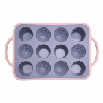 Silikoonist koogivorm 12 auguga &uuml;mmargune k&uuml;psetusvorm silikoonist k&uuml;psetuspann Ahjus k&uuml;psetamine