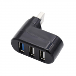 Kolm &uuml;hes USB-jaoturi adapter Topelt USB 3.0 teleri v&auml;ljundport must