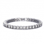 20 mm 2-realine tsirkooniumoksiidoksaga kaelakee valgest kullast Iced Micro Pave Cz Kuuba kett Hip-hopi moeehted meestele 8  inch  Bracelet