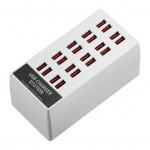 100 W USB-laadimisjaam USB-pistiklaadija 20-pordiline laualaadija, mis &uuml;hildub IOS-i ja Android-iga US Plug valge