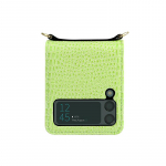 Z Flip 4 Crossbody kaelakee rihma kaelakee n&ouml;&ouml;riga nahk&uuml;mbris jaoks Samsung Galaxy Z Flip 3 pika ketiga &uuml;mbris Z Flip 3 4 5G &uuml;mbris, t&auml;ielik kate Galaxy Z Flip 3 must
