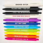 Swear Word igap&auml;evaste pliiatsite komplekt 11 tk Weekday Vibes Glitter Novelty Pen Dirty Cuss Word pastakad igaks n&auml;dalap&auml;evaks Naljakas kontorikingitus