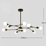 P&otilde;hjamaade kaasaegne minimalistlik elutuba s&ouml;&ouml;gituba magamistuba l&uuml;hter Molecule Branch kodu laelamp 9 headlights must
