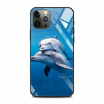 Blue Sea Animal Cute Dolphin klaas&uuml;mbris iPhone 12 11 Pro Max 14 13 12 Mini Fundas X Xr Xs Max 8 7 6s Plus Cover Shell Fundas jaoks For iPhone 14
