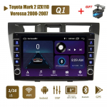 2 Din Androidi autoraadio multimeediumivideopleier Toyota Mark 2 JZX110 Verossa 2000-2007 jaoks koos nupunupuga WiFi 1+16GB 1+16GB