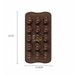 15 auguga s&uuml;damekujuline silikoonvorm Fondant koogivorm Mini mittekleepuva pudingi seep &scaron;okolaadikommivormi koogi kaunistamiseks pruun