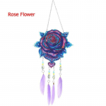 1 tk DIY Teemantmaali 5D DIY Point Drill Teemantmaali Tuulekell, Kahepoolsed maalimiskaunistused sulgede ripatsiga aiakaunistuseks