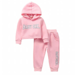 Alla 2-aastastele t&uuml;drukutele m&otilde;eldud kapuutsiga pusap&uuml;ksid ja p&uuml;ksid, 2 tk, kirjatr&uuml;kiga kampsun 86