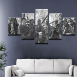 Avaleht Seina Kunst Pildid Dekoratsioon Kaasaegne HD Prinditud Predator Plakati Raam 5 Paneel Retro Meeskonna Filmi Tegelaste L&otilde;uendimaaling 20x35cm*2 20x45cm*2 20x55cm*1